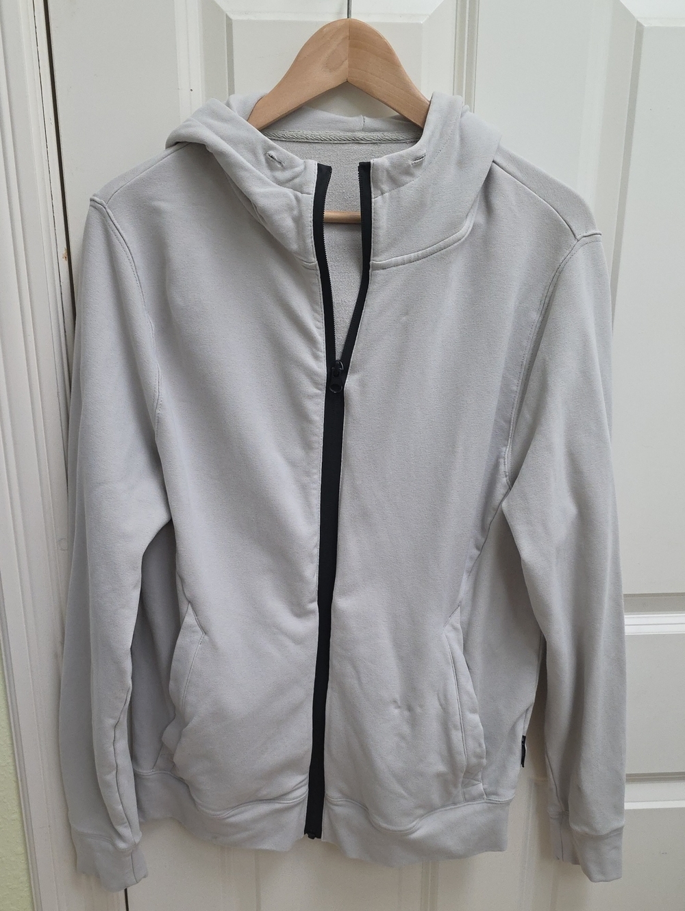 Glyder Light Gray Hooded Bomber with Black Zipper